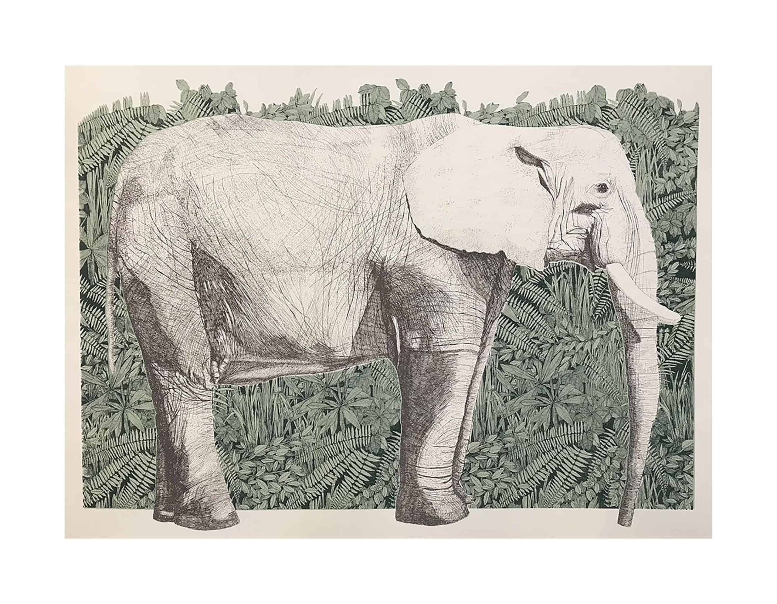 'Natures Gift-Elephant' Clare Halifax silkscreen print
