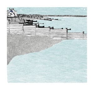 whitstable old neptune clare halifax silk screen print seascape